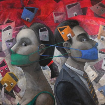 19- Silencios Compartidos - técnica mixta- 70 x 75 Cm, Año 2020